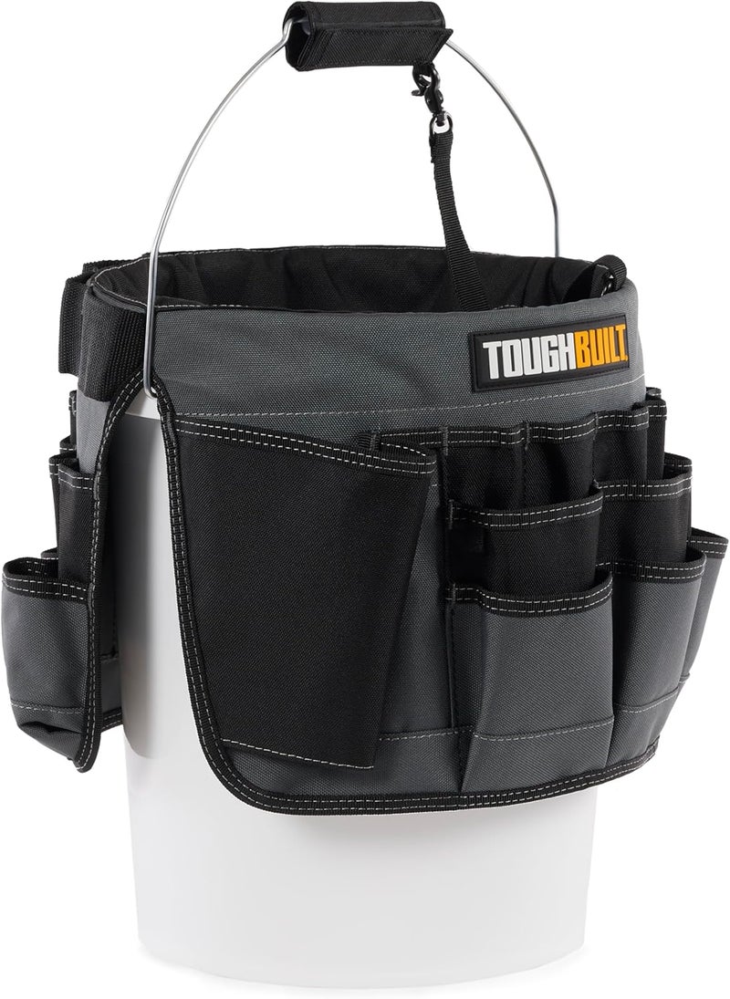 TOUGHBUILT – Bucket Organizer, 5-Gallon Bucket Tool Organizer with 60 Pockets, Loops & Compartments, Reinforced 1680D Ballistic Fabric for Contractors, Electricians & Builders (TB-85) - Image 1